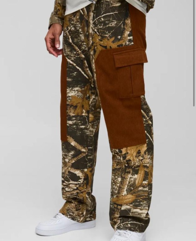 Relaxed Twill Forest Camo & Cord Carpenter Trousers