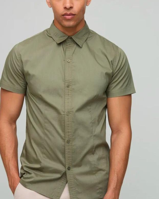 Collar Oxford Short Sleeve Shirt